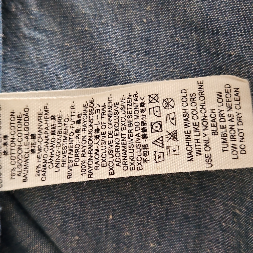 Free People Carolina Chambray Button Down Denim Mini Dress Womens 10 - Picture 9 of 9
